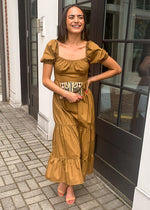 Carcross Square Neck Tiered Midi Dress-Olive ***FINAL SALE***-Hand In Pocket