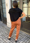 Blank NYC Mocha Brownie Faux Suede Paper Bag Waist Pant ***FINAL SALE***-Hand In Pocket