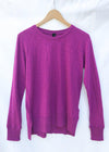 Bobi Essential Long Sleeve Crew Neck Tee - Iris-Hand In Pocket