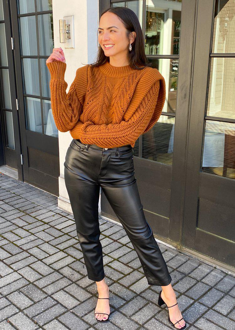 Clark Cable Knit Strong Shoulder Sweater-***FINAL SALE***-Hand In Pocket