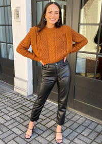 Clark Cable Knit Strong Shoulder Sweater-***FINAL SALE***-Hand In Pocket