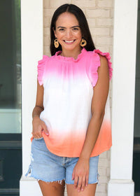 Karlie Conch Flutter Sleeve Tie Dye Top ***FINAL SALE***-Hand In Pocket