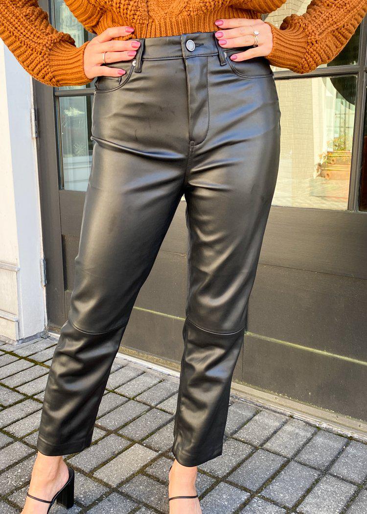 Blank NYC Need You Tonight High Rise Straight Leg Vegan Leather Pant * –  Hand In Pocket