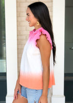 Karlie Conch Flutter Sleeve Tie Dye Top ***FINAL SALE***-Hand In Pocket
