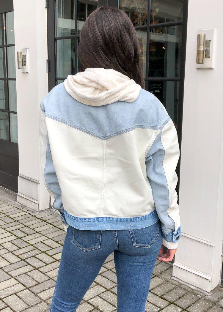 Pistola Willow Colorblock Denim Jacket-Hand In Pocket