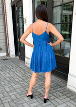Miramar Babydoll Inspired Shift Dress - Marlin Blue-Hand In Pocket
