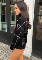 Avon Windowpane Mockneck Sweater-***FINAL SALE***-Hand In Pocket