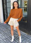 Wendover Faux Leather Short - Taupe-Hand In Pocket
