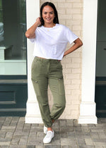 Blank NYC Lost in Translation Army green Cargo Jogger Pants ***FINAL SALE***-Hand In Pocket