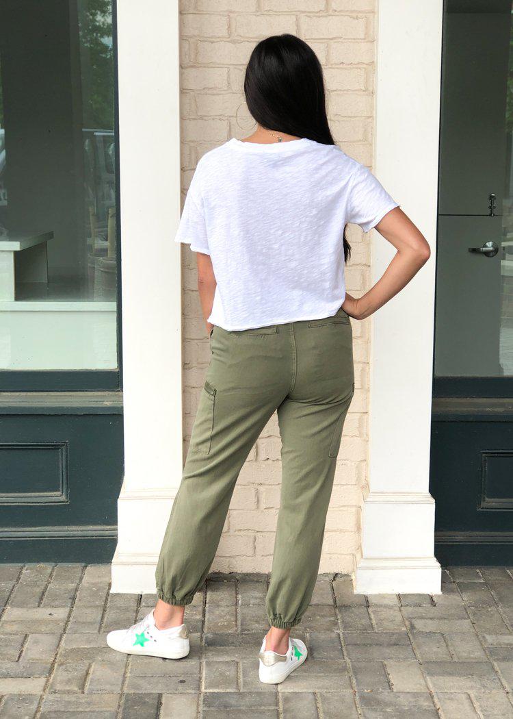 Blank NYC Lost in Translation Army green Cargo Jogger Pants ***FINAL SALE***-Hand In Pocket