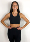 Restore Racerback Padded Sports Bra - Black-***FINAL SALE***-Hand In Pocket