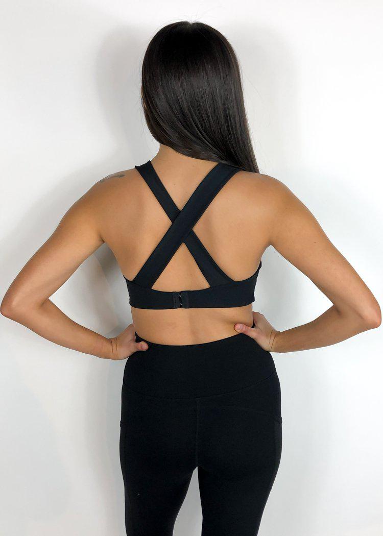 Restore Racerback Padded Sports Bra - Black-***FINAL SALE***-Hand In Pocket