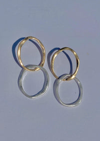 Emory Link Hoop- Gold + Silver Dual Tone-Hand In Pocket