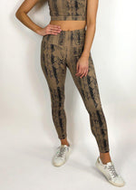 Revive Snake Print 7/8 Legging - Brown Snake-Hand In Pocket