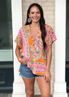 Karlie Noosa Paisley Print Tunic - Orange-Hand In Pocket
