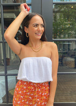 Giverny Tiered Midi Skirt-Orange-Hand In Pocket