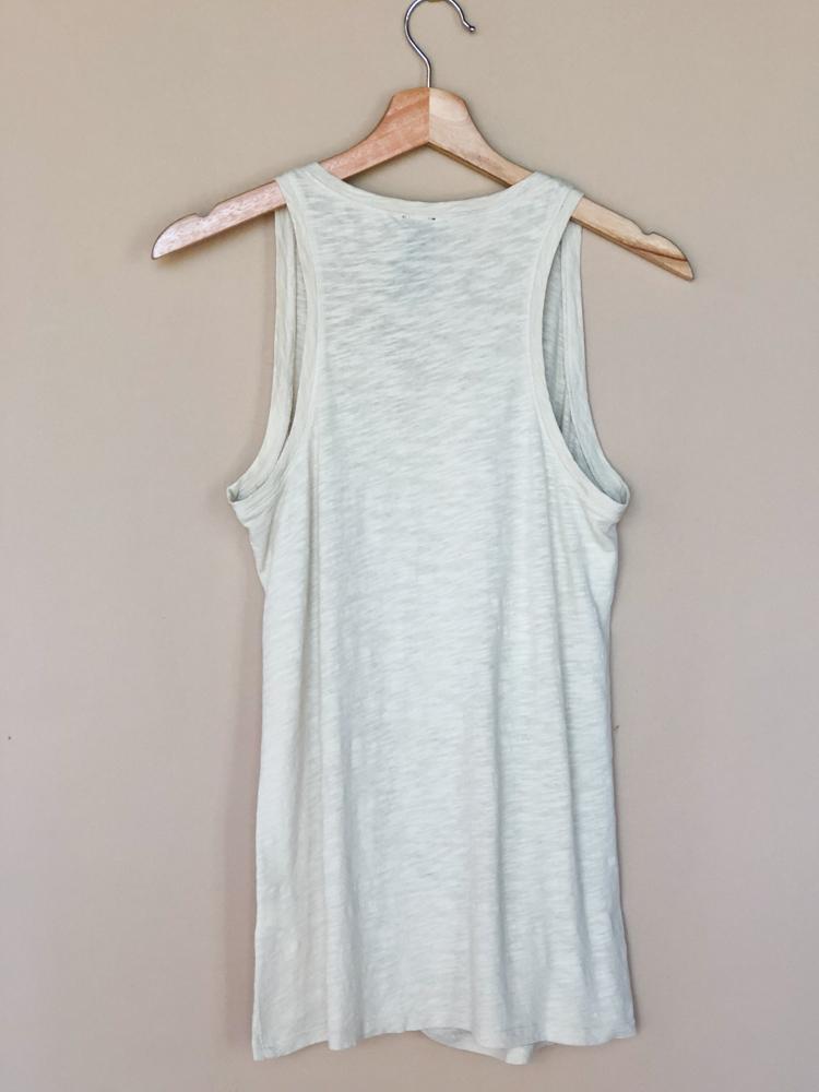 Bobi Slub Knot Front Racerback Tank- Ecru-Hand In Pocket