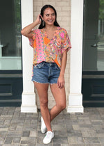 Karlie Noosa Paisley Print Tunic - Orange-Hand In Pocket