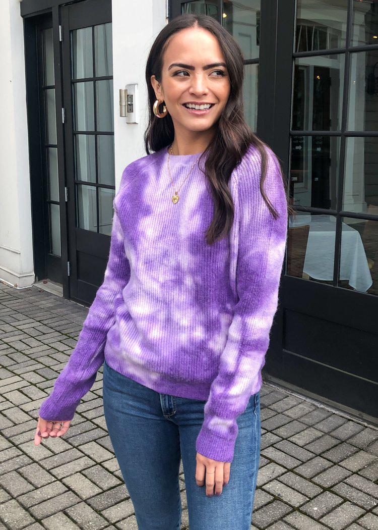 Hailey Deep Tie Dye Sweater - Purple ***FINAL SALE***-Hand In Pocket