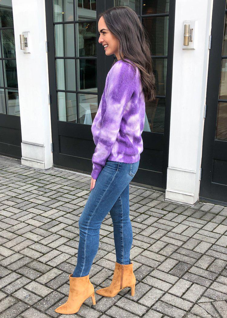 Hailey Deep Tie Dye Sweater - Purple ***FINAL SALE***-Hand In Pocket