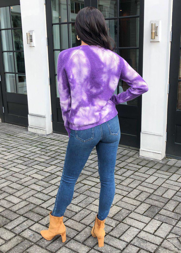 Hailey Deep Tie Dye Sweater - Purple ***FINAL SALE***-Hand In Pocket