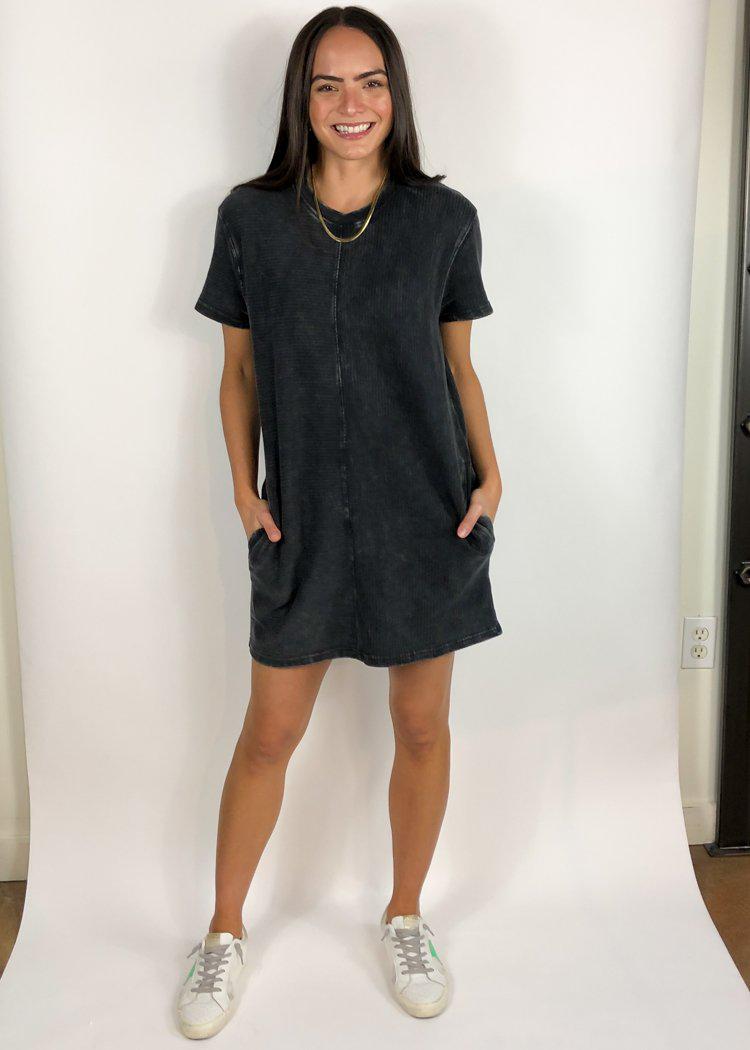 Rejuvenate Short Sleeve Tennis Dress - Black-Hand In Pocket