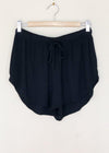 Bobi Drawstring Crepe Short - Black-Hand In Pocket