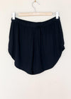 Bobi Drawstring Crepe Short - Black-Hand In Pocket