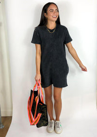 Rejuvenate Short Sleeve Tennis Dress - Black-Hand In Pocket