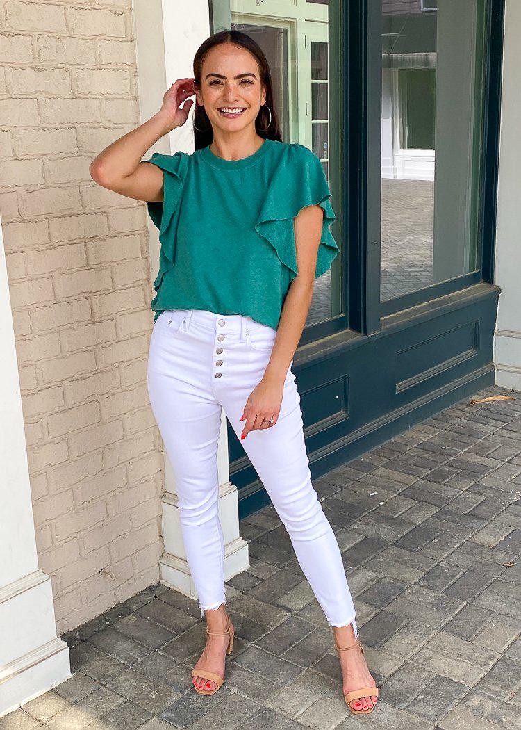 Michael stars ariana flutter sleeve pullover clearance