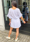 Michael Stars Katelyn Smocked Waist Peasant Dress-White ***FINAL SALE***-Hand In Pocket