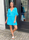 Michael Stars Katelyn Smocked Waist Peasant Dress-Scuba-Hand In Pocket