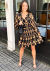 Simona Long Sleeve Jacquard Mini Dress-Hand In Pocket