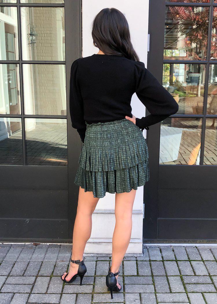 Taiga Smocked Waist Mini Skirt-Hand In Pocket