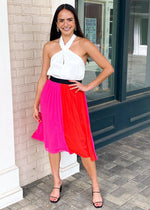 Corazon Pleated Colorblock Skirt-***FINAL SALE***-Hand In Pocket