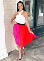 Corazon Pleated Colorblock Skirt-***FINAL SALE***-Hand In Pocket
