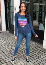 Chaser Painted Heart Sweatshirt-Hand In Pocket