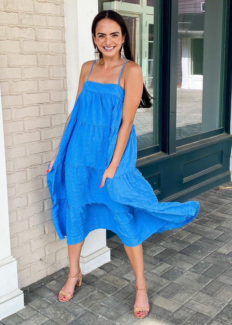 Baga Square Neck Tiered Maxi Dress-Hand In Pocket