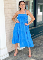 Baga Square Neck Tiered Maxi Dress-Hand In Pocket