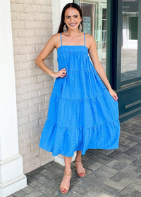 Baga Square Neck Tiered Maxi Dress-Hand In Pocket