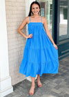 Baga Square Neck Tiered Maxi Dress-Hand In Pocket