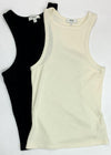 Agolde Organic Cotton Rib Tank - Black-Hand In Pocket