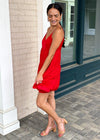 Miramar Babydoll Tiered Dress - Red-Hand In Pocket