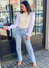 Agolde Lana Mid Rise Vintage Straight - Riptide-***FINAL SALE***-Hand In Pocket