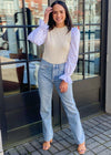 Agolde Lana Mid Rise Vintage Straight - Riptide-***FINAL SALE***-Hand In Pocket