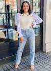 Agolde Lana Mid Rise Vintage Straight - Riptide-***FINAL SALE***-Hand In Pocket