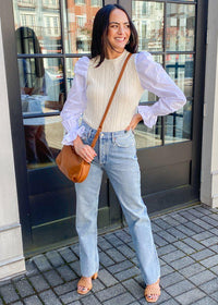 Agolde Lana Mid Rise Vintage Straight - Riptide-***FINAL SALE***-Hand In Pocket