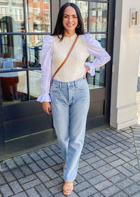 Agolde Lana Mid Rise Vintage Straight - Riptide-***FINAL SALE***-Hand In Pocket
