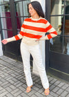 Milbank Striped Knit Top-Hand In Pocket