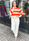 Milbank Striped Knit Top-Hand In Pocket